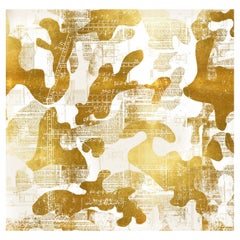Escape, Gold on White Color-Way, on Pearl Smooth Vinyl Wallpaper