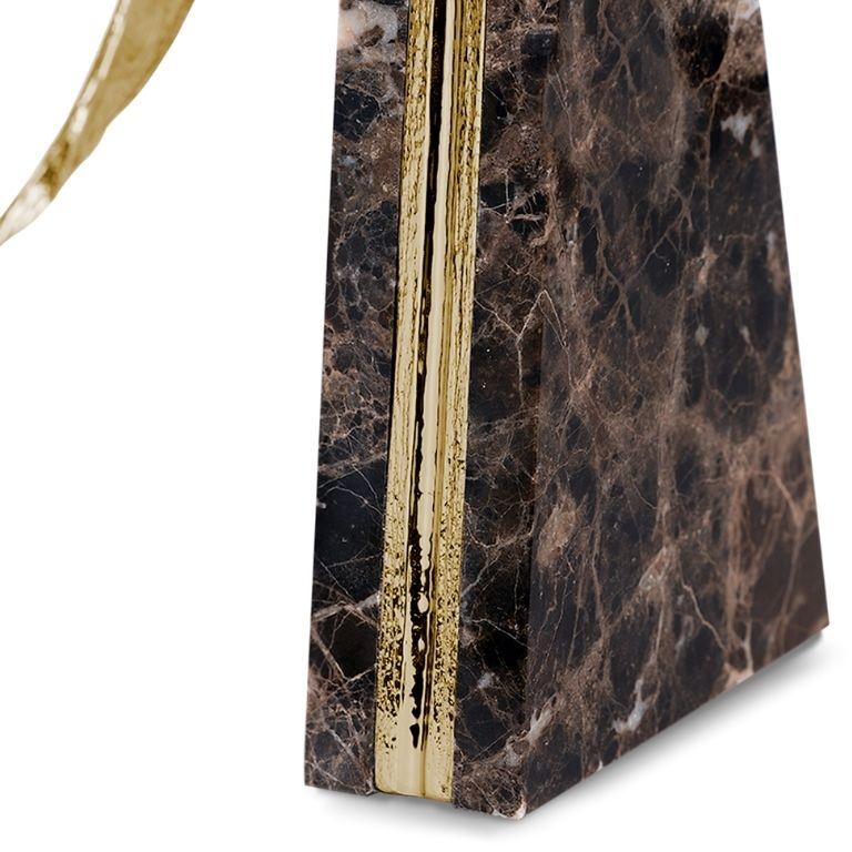Portuguese Escape – Two-Piece Sculptural Centerpiece in Emperador Marble For Sale
