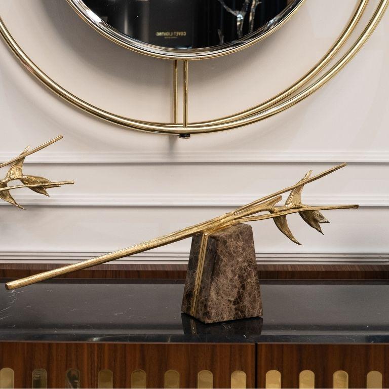 Escape – Two-Piece Sculptural Centerpiece in Emperador Marble For Sale 1