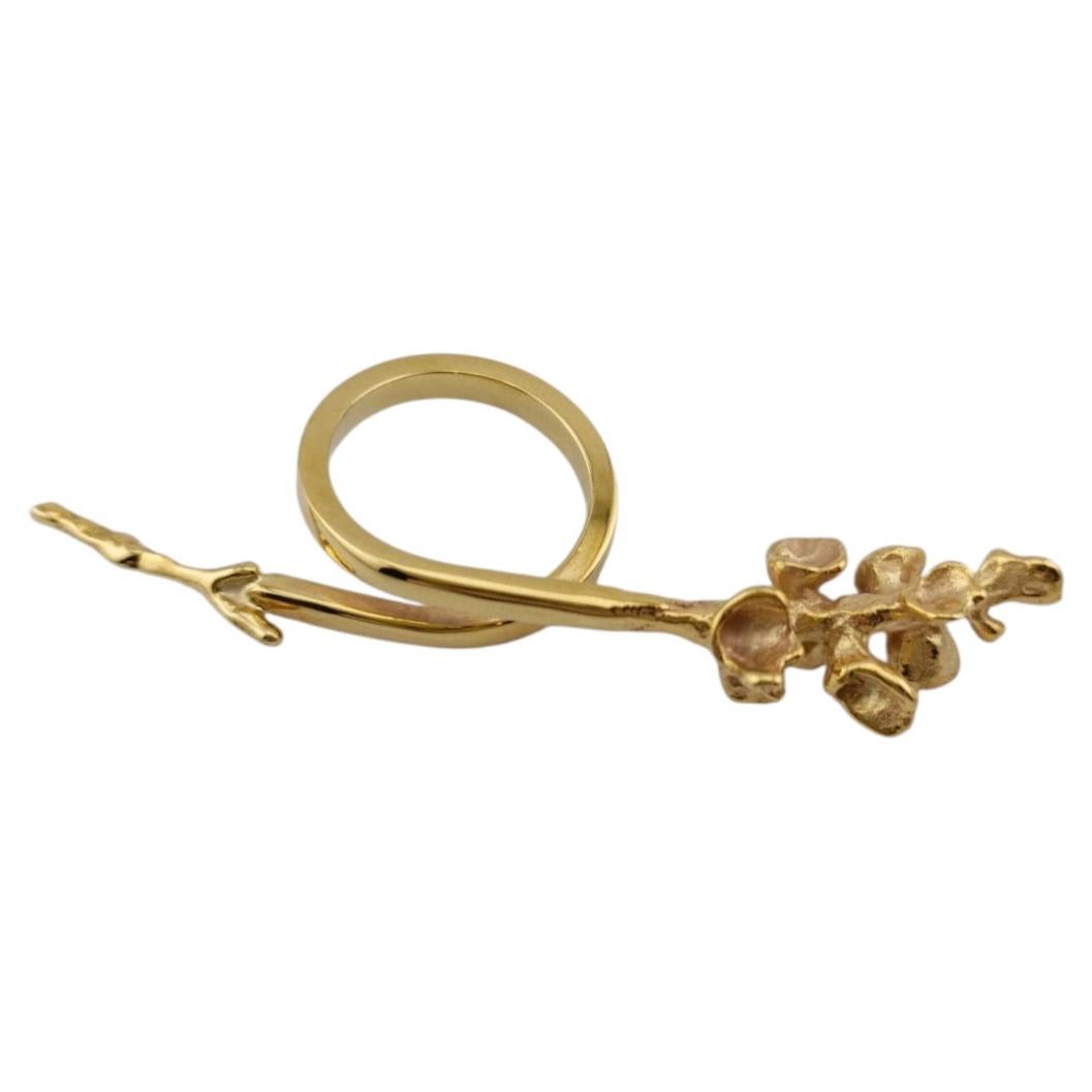 Escapo Adjustable Ring in 24K Gold-Plated Bronze by xMartaja For Sale
