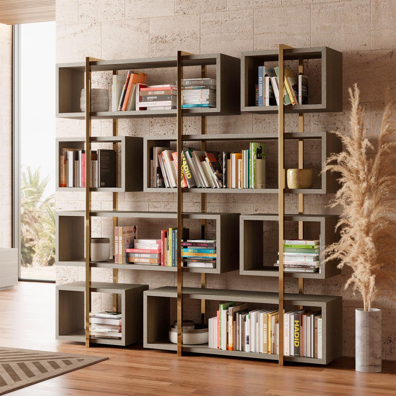 Stainless Steel Escarpe Bookcase For Sale