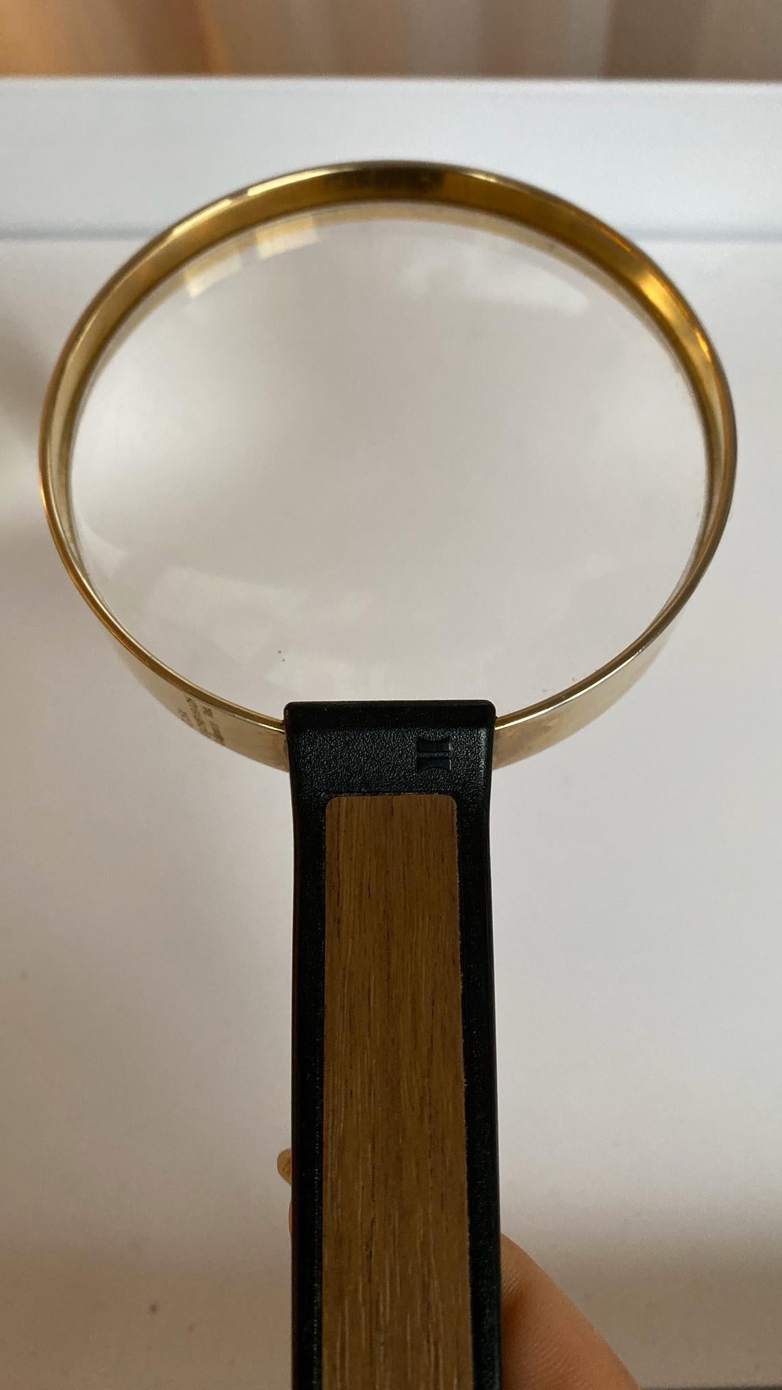 Mid-Century Modern Eschenbach Optic Very High Quality Gold Hand Magnifier Made in Germany 