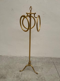 Exclusive gold-plated brass floor towel rack