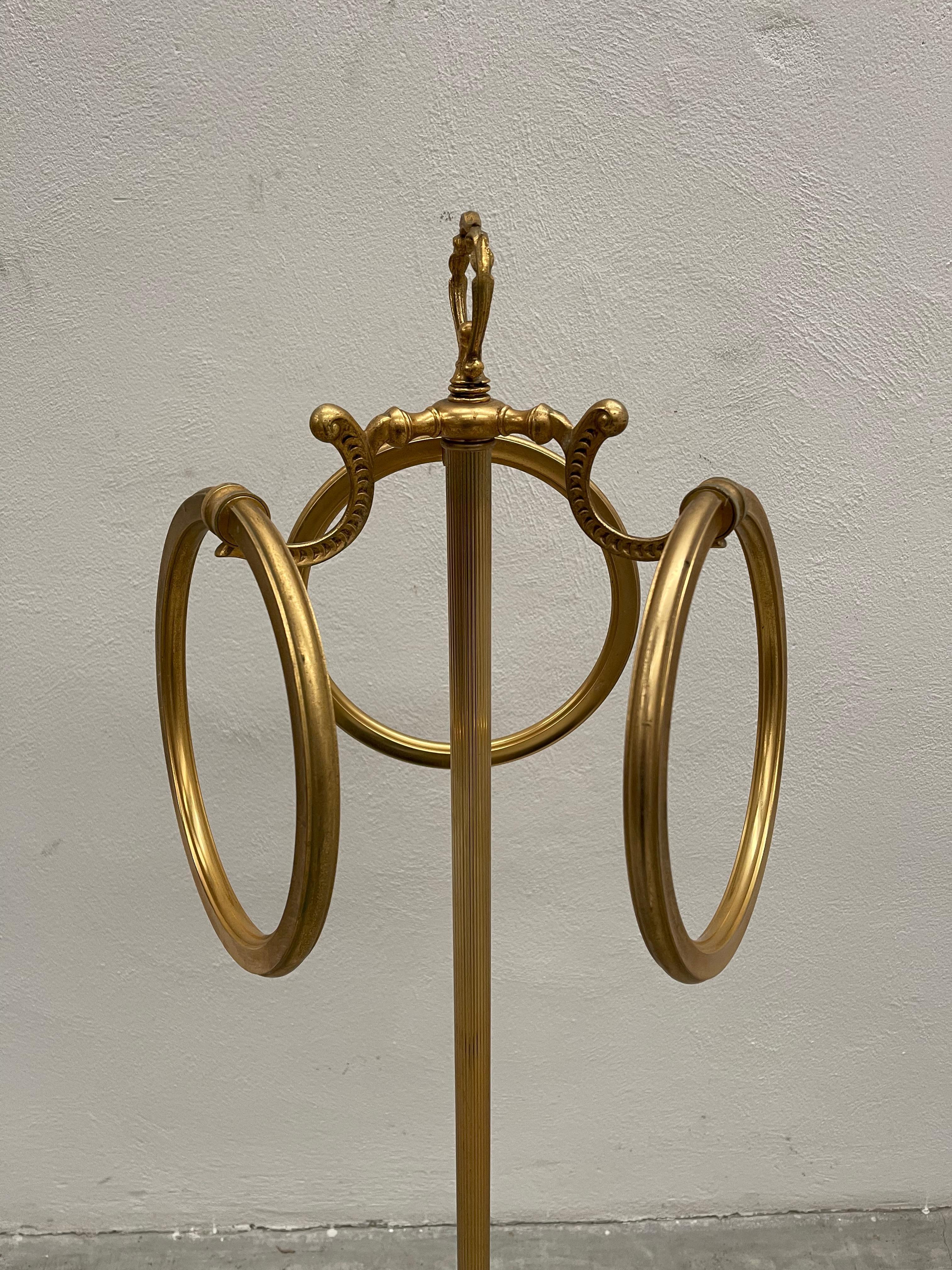 Other Exclusive gold-plated brass floor towel rack For Sale
