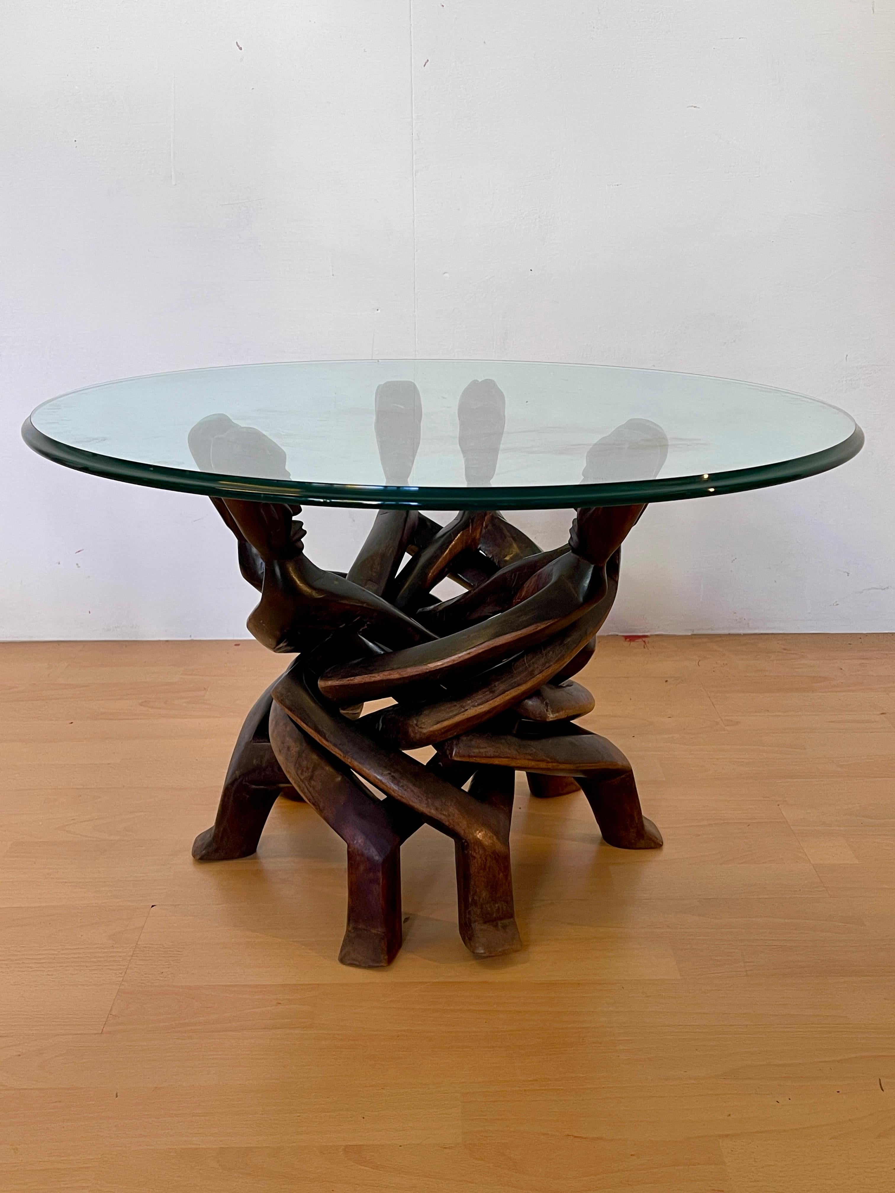 Exclusive vintage African wood coffee table from the 1950s - Private Collection Domenico Rugiano