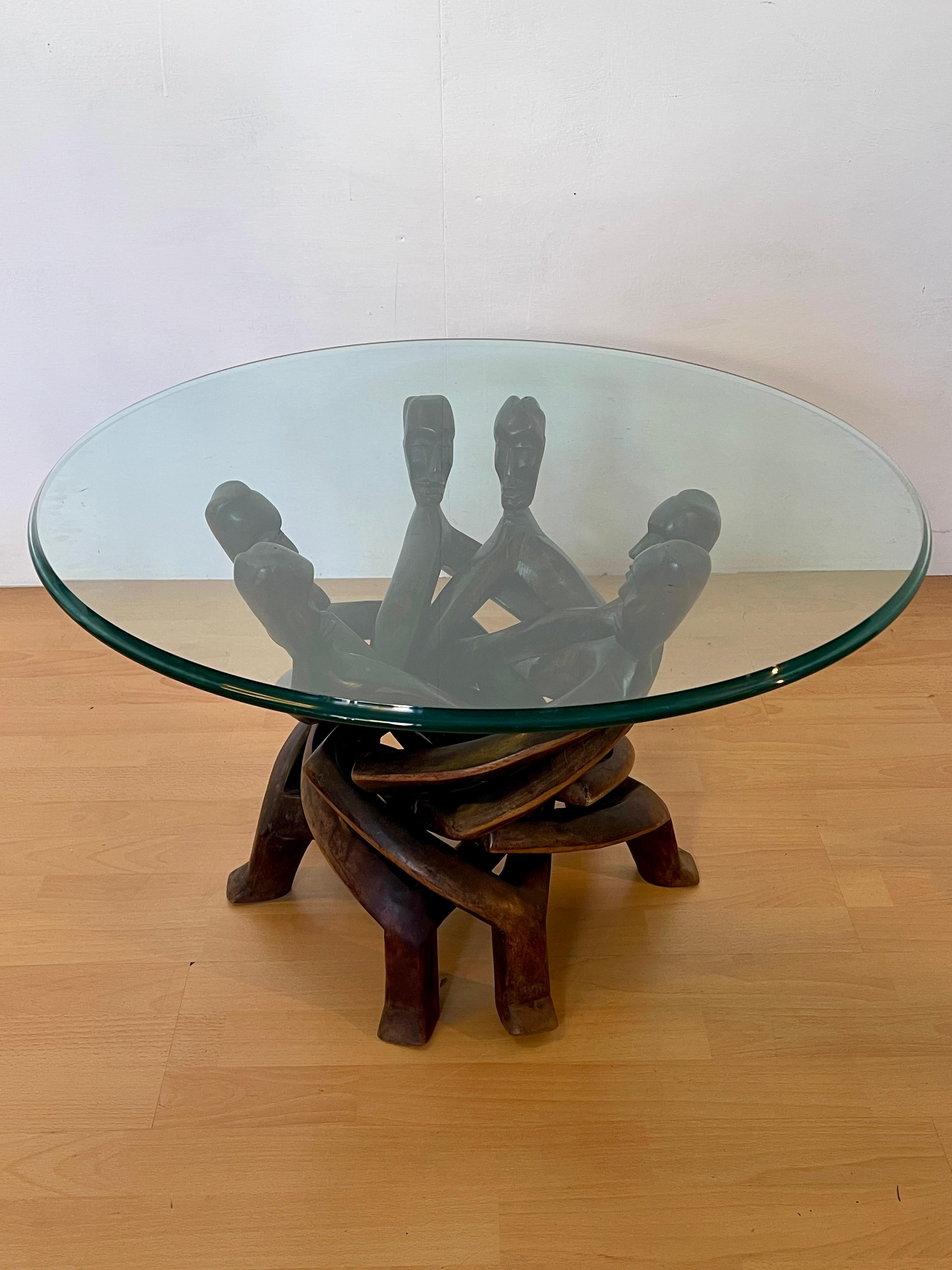 Other Exclusive African wood coffee table from the 1950s For Sale