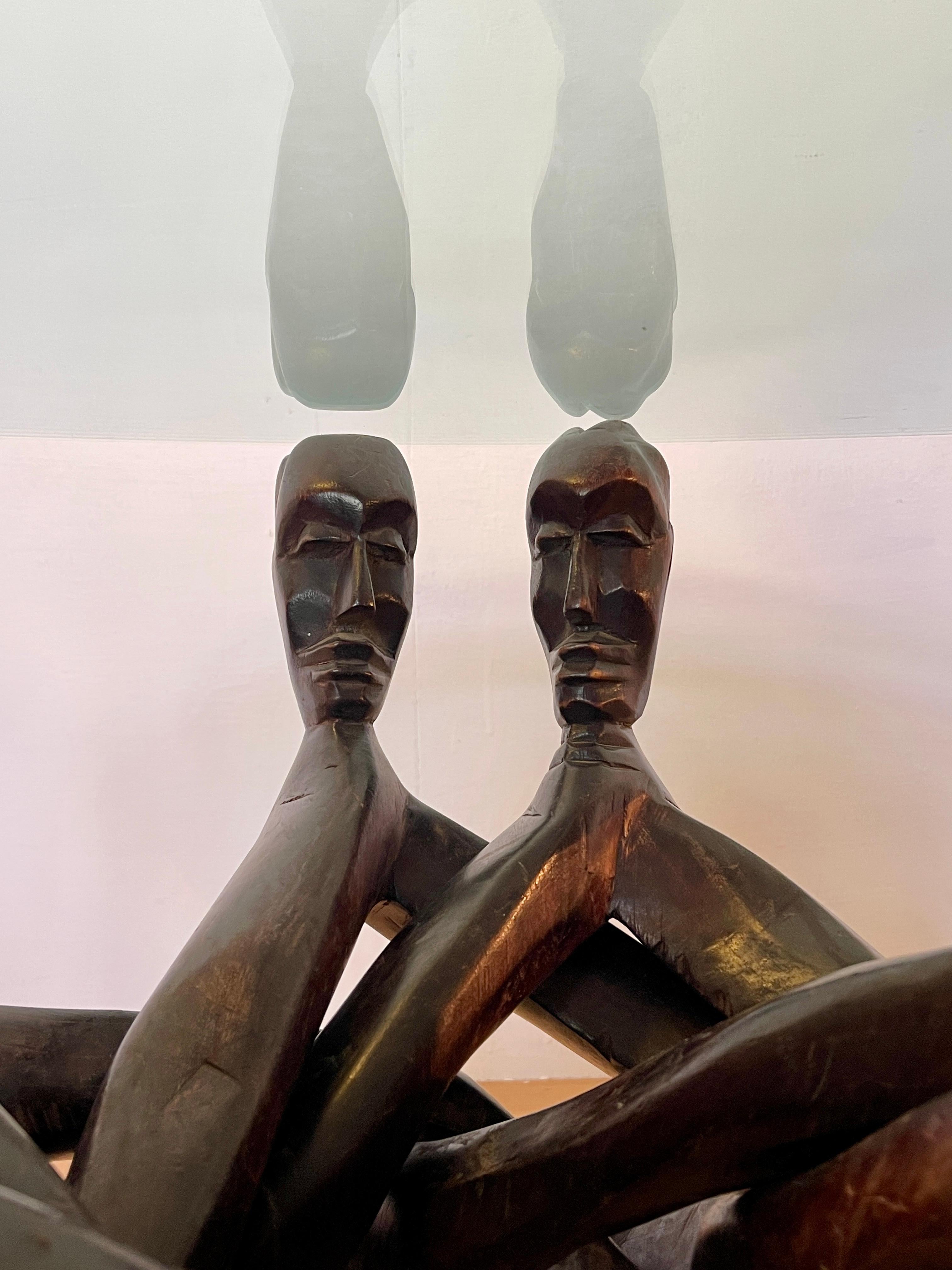 Exclusive African wood coffee table from the 1950s In Good Condition For Sale In Cantù, IT