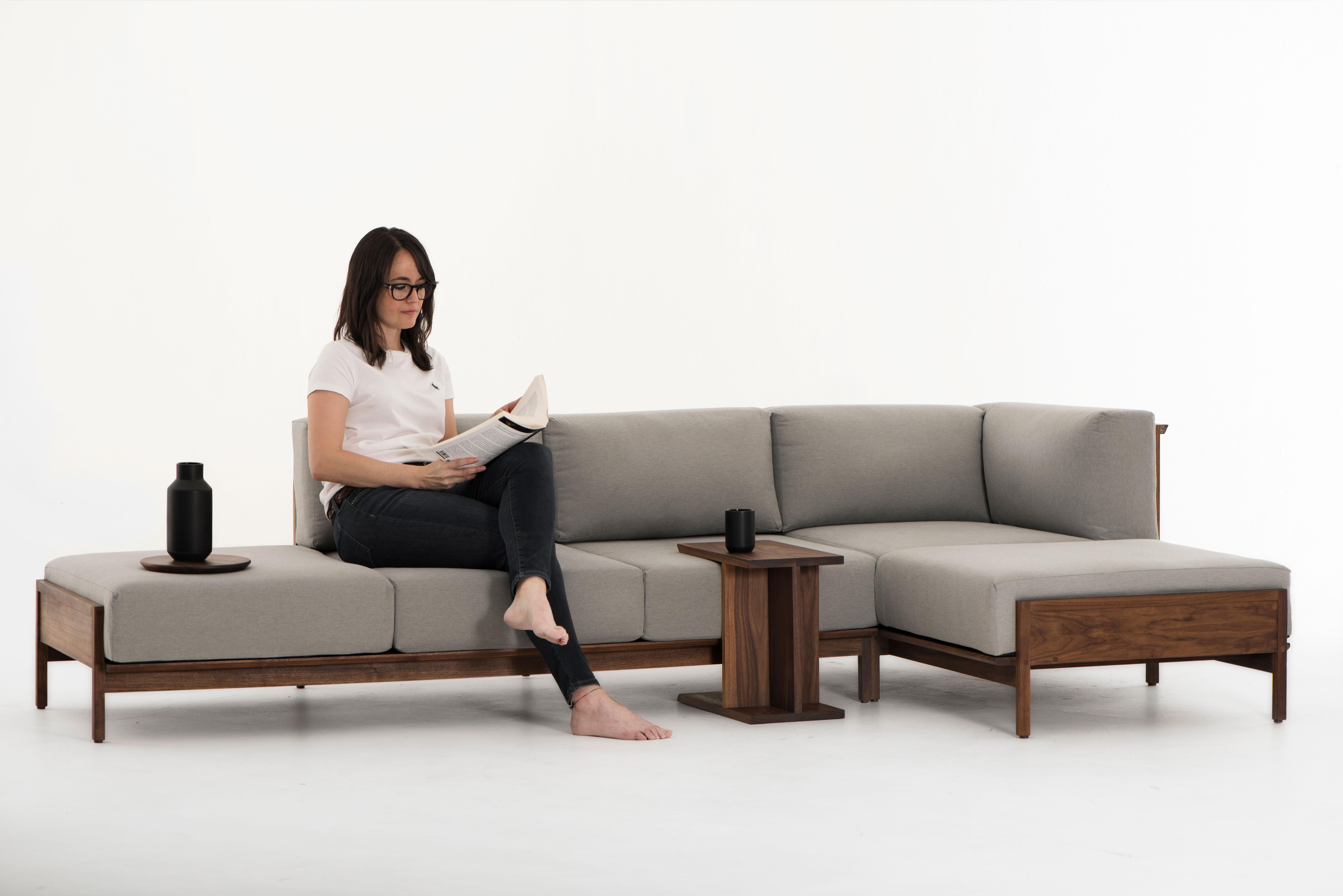 Leather Escuadra Confort, Mexican Contemporary Sofa by Emiliano Molina for Cuchara For Sale