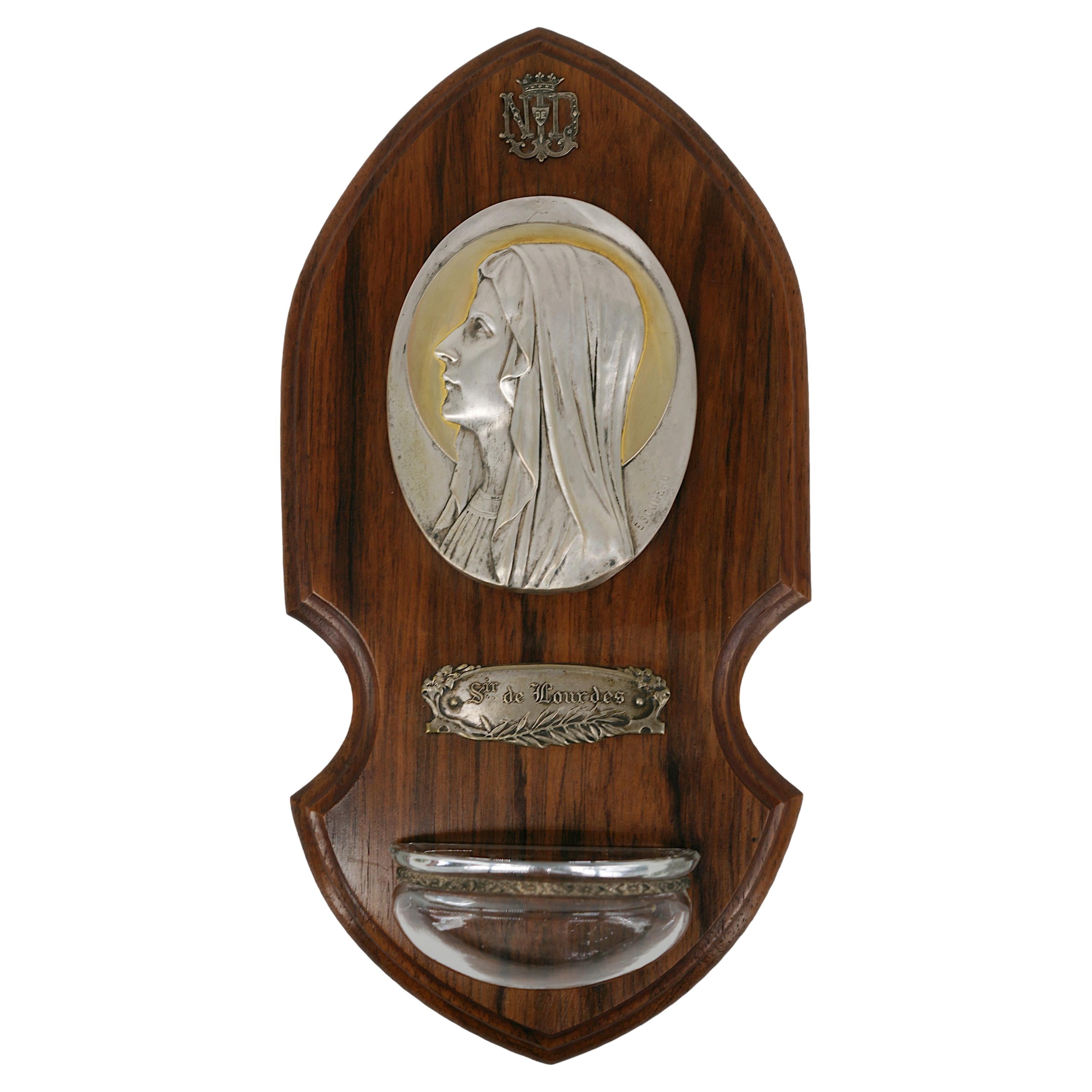 Escudero Français Art Déco Vierge Eau Sainte 1920