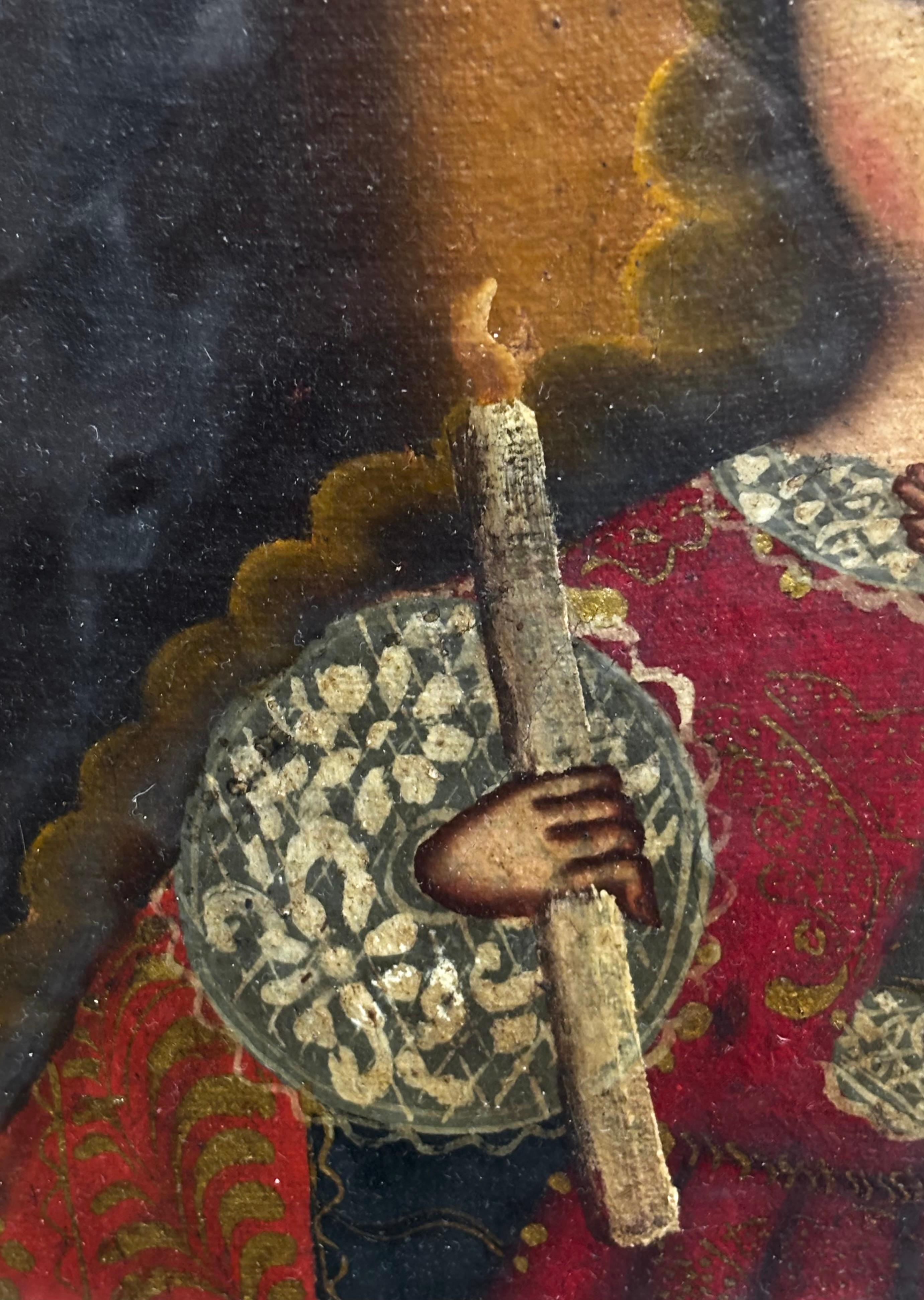 Virgen con niño - óleo sobre tela. For Sale 5