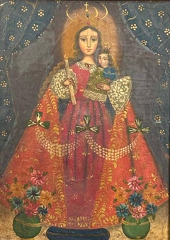 Virgen con niño - óleo sobre tela.