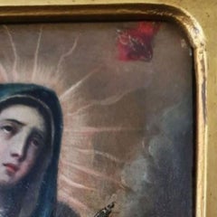 Spanish Oil on Copper — Virgin Dolorosa