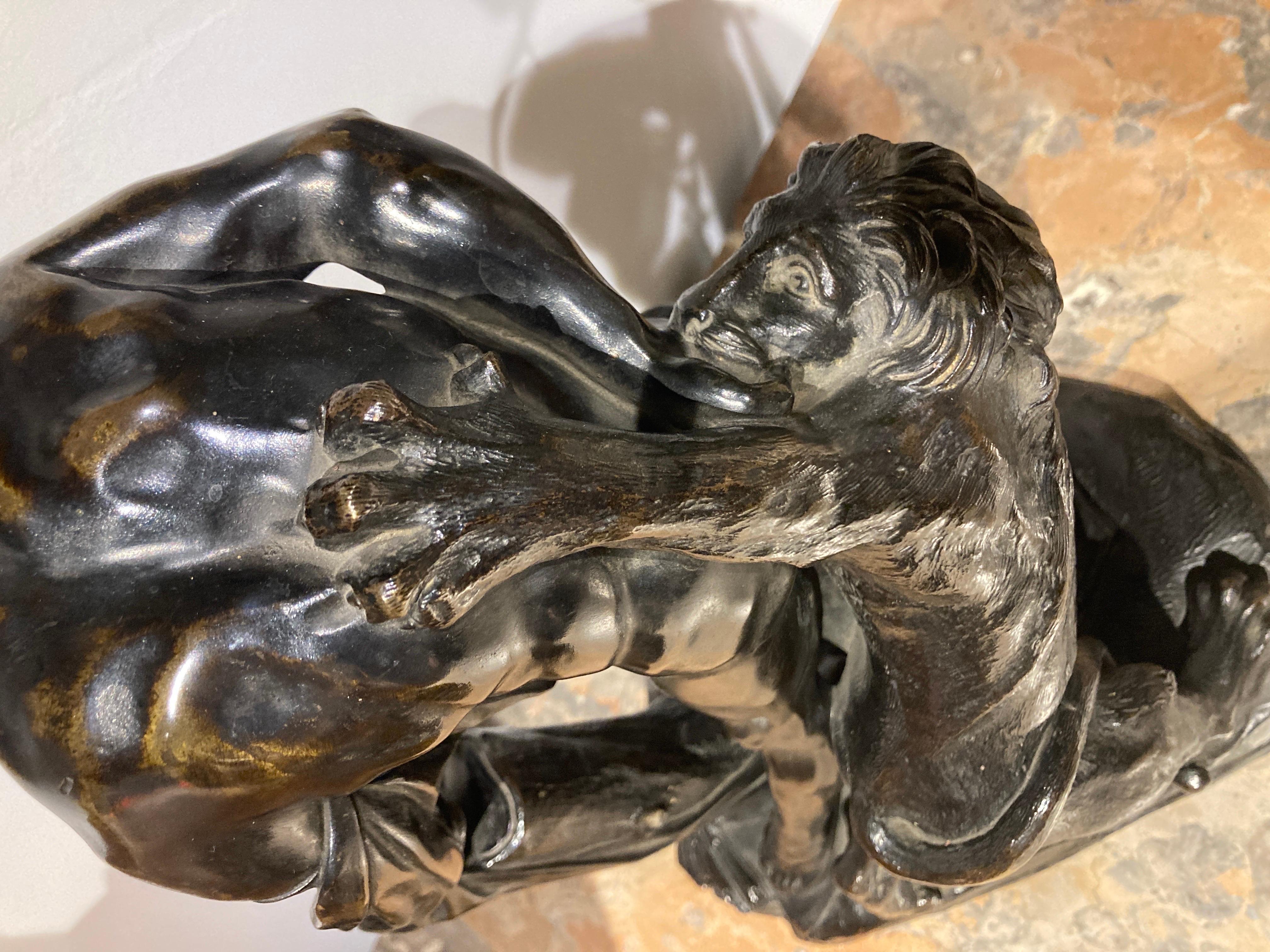 19th Century Escultura Bronce de Milon de Crotona de Pierre Puget For Sale