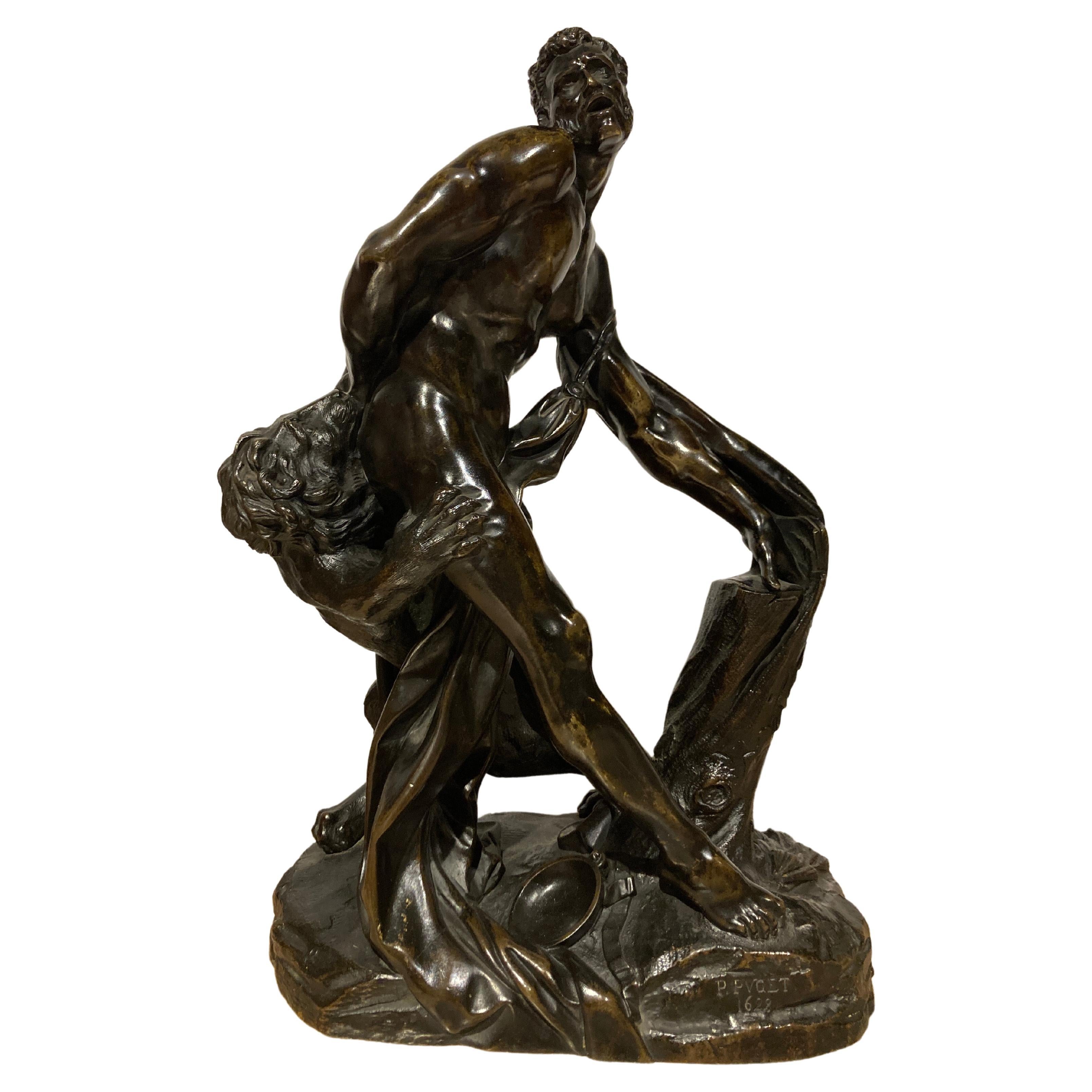 Escultura Bronce de Milon de Crotona de Pierre Puget For Sale