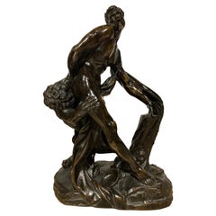 Antique Escultura Bronce de Milon de Crotona de Pierre Puget