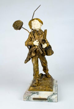 Escultura de bronce "Ouverture de la Peche" firmada Víctor Rousseau