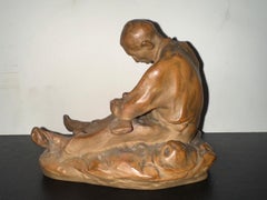Escultura de porcelana Sevres de Aimé-Jules Dalou  «El afilador»