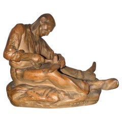 Escultura de porcelana Sevres de Aimé-Jules Dalou  «El afilador»