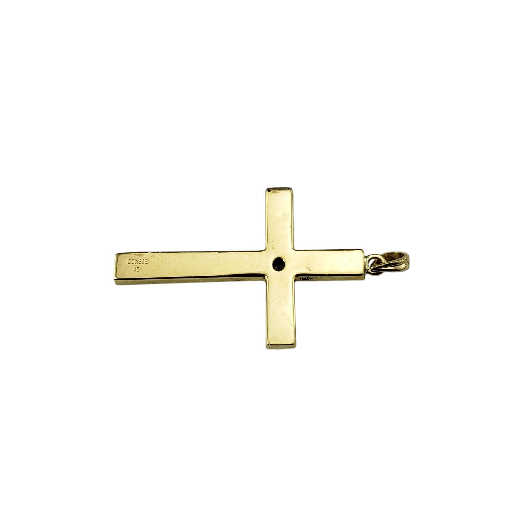 Esemco Pendentif croix en or jaune 10 carats et diamants n° 20365 Bon état - En vente à Washington Depot, CT