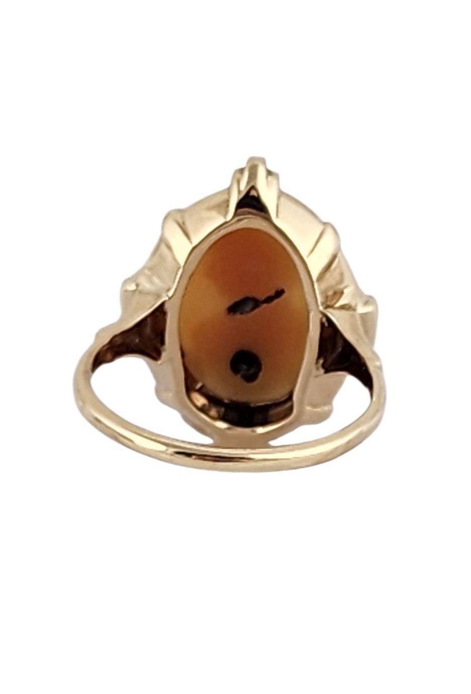 Esemco 10K Yellow Gold and Diamond Cameo Ring Size 5.5 #23863 For Sale 1