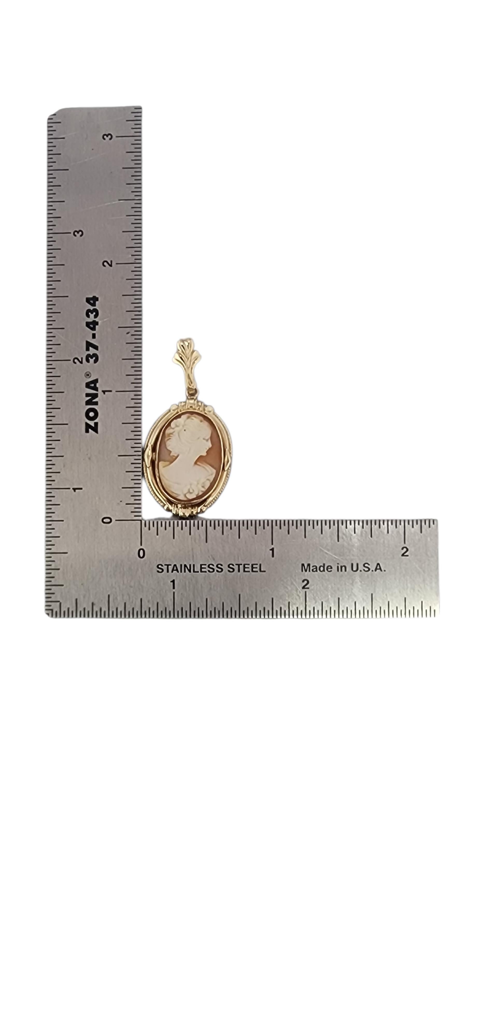 Contemporary Esemco 10K Yellow Gold Cameo Pendant #24145 For Sale