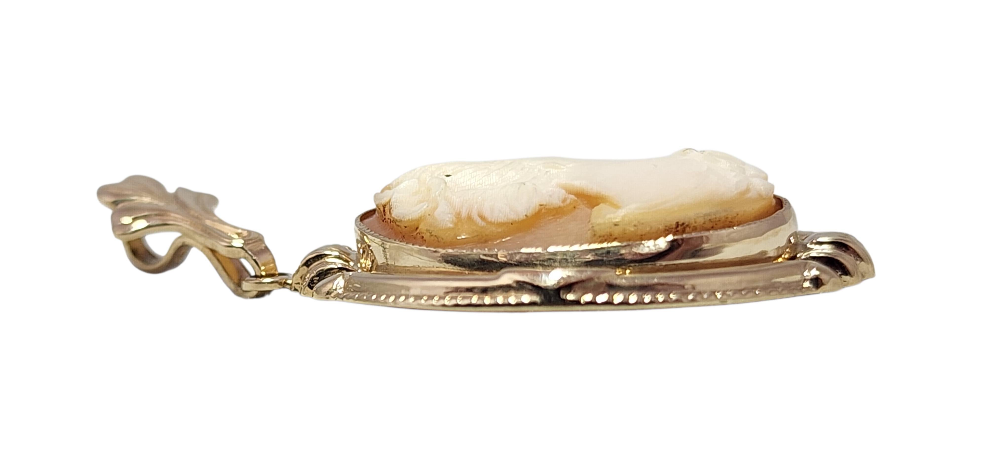 Esemco 10K Yellow Gold Cameo Pendant #24145 For Sale 1