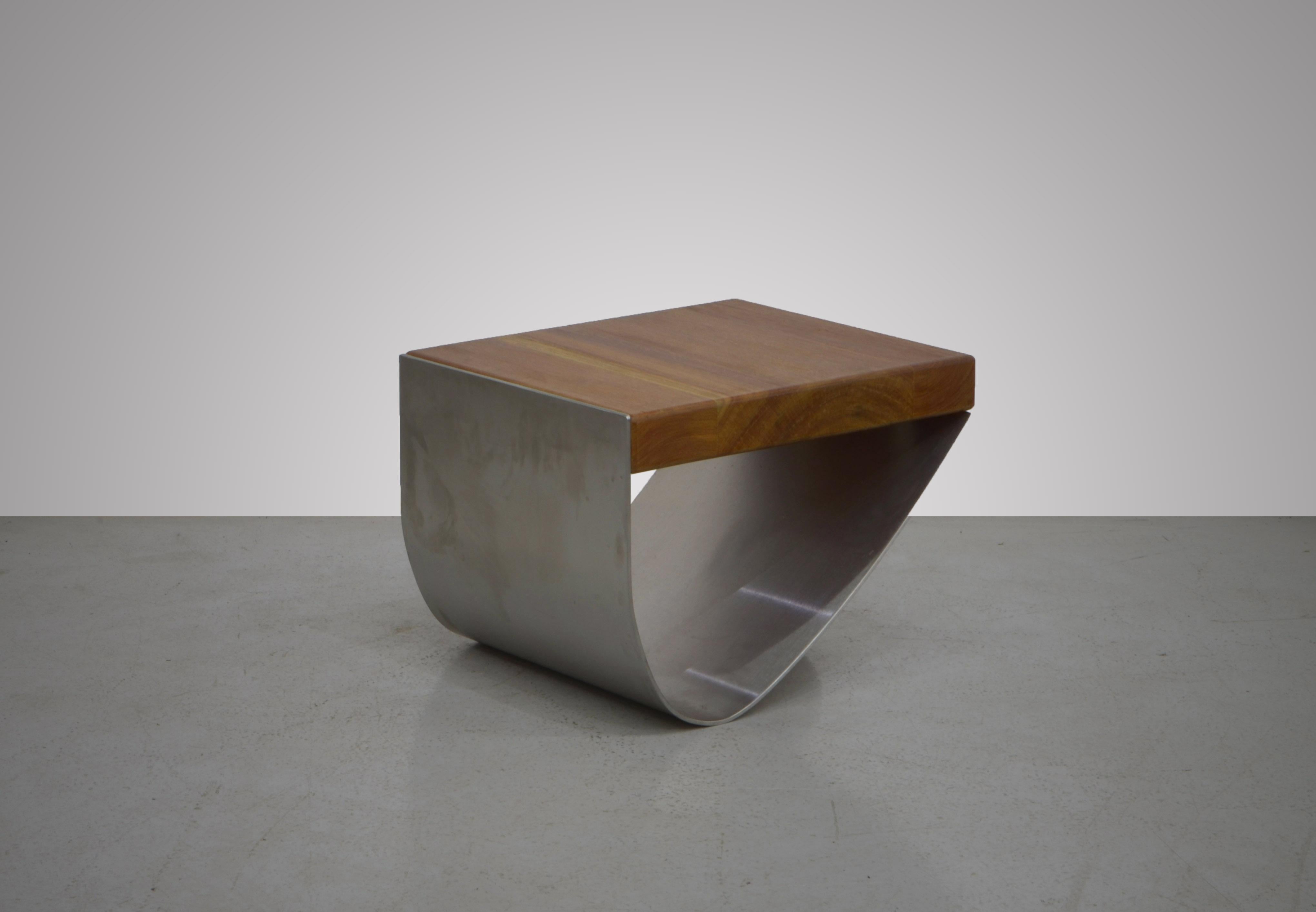 Wood Esfera Stool by Rodrigo Ohtake, Brazilian Contemporary Design For Sale