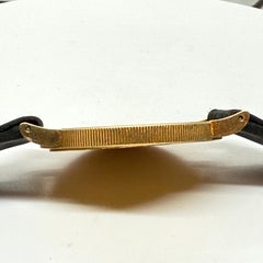 Eska Vintage 22K Yellow Gold Coin Watch 34mm Head Original Leather Strap Buckle