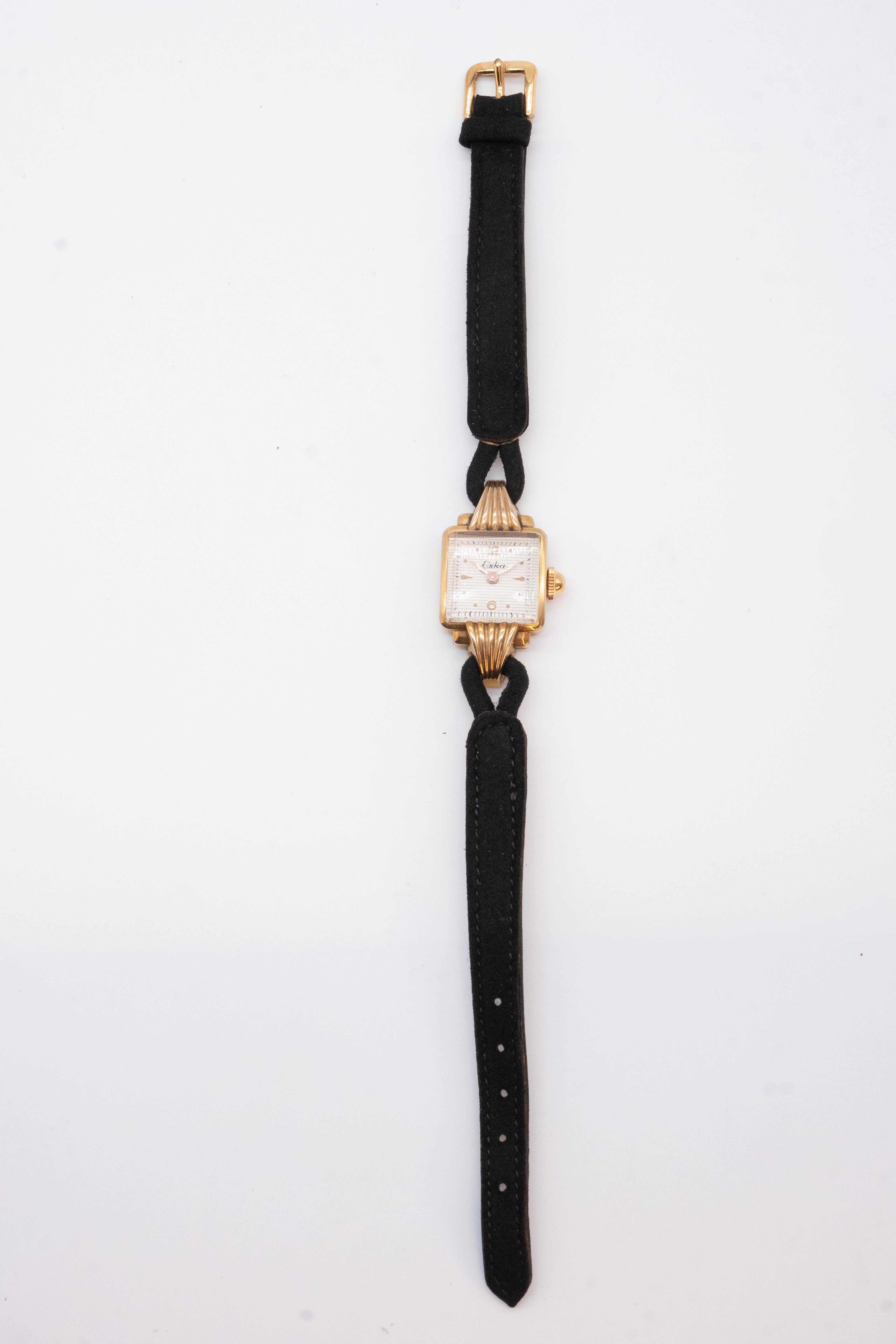 Modern Eska Watch Gold Plated For Sale