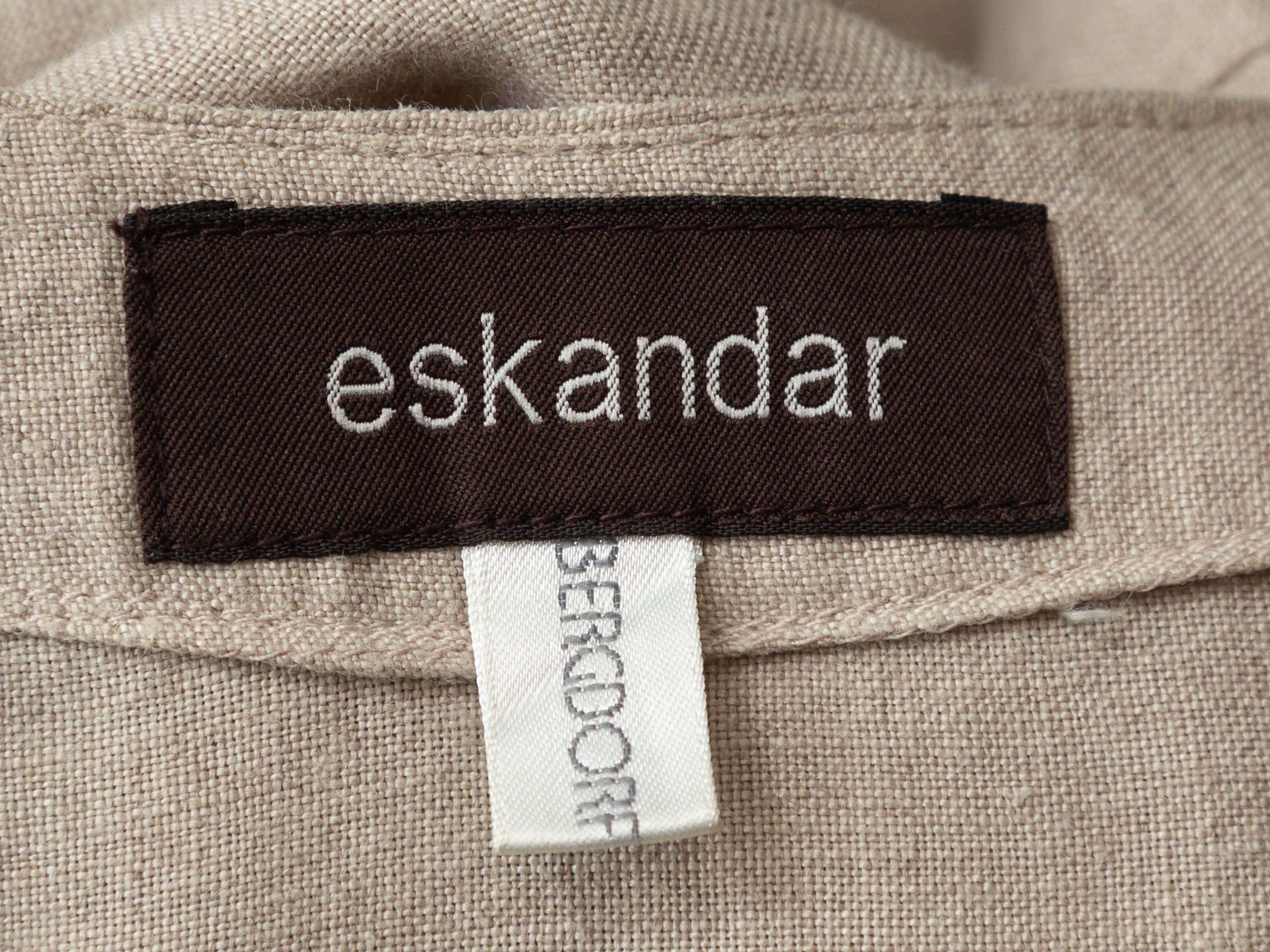 Women's Eskandar Beige Linen Short Sleeve Top