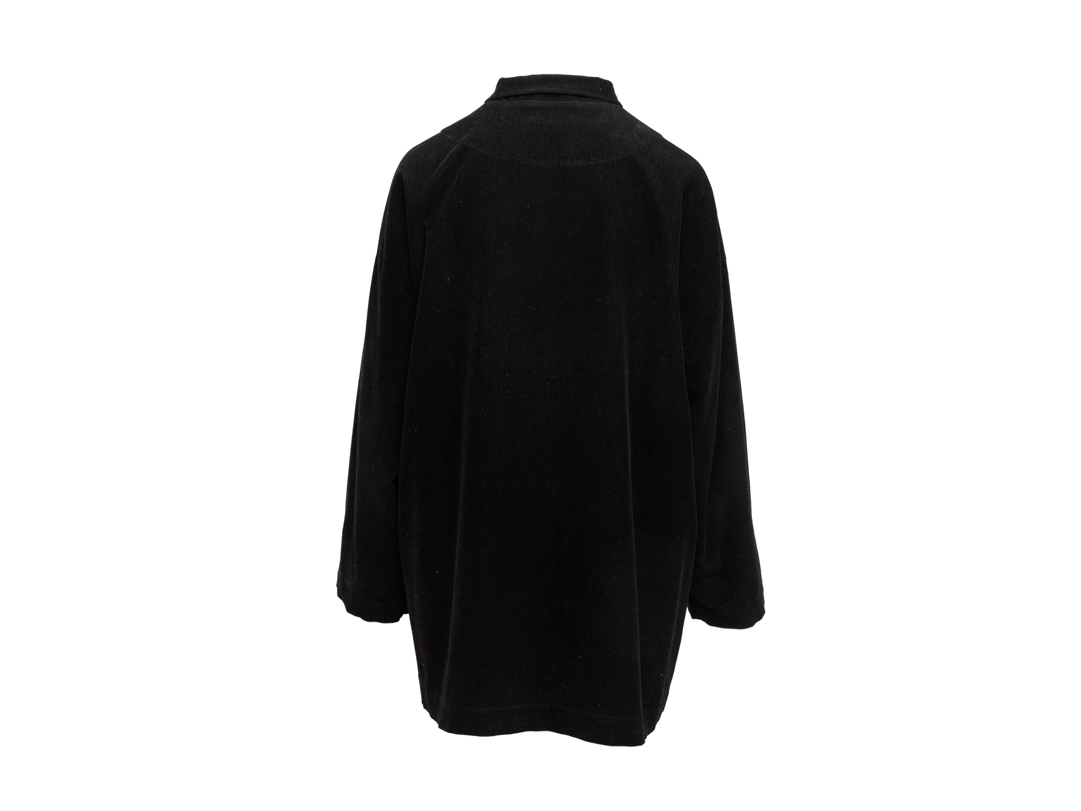 Eskandar Black Corduroy Button-Up Coat In Good Condition In New York, NY