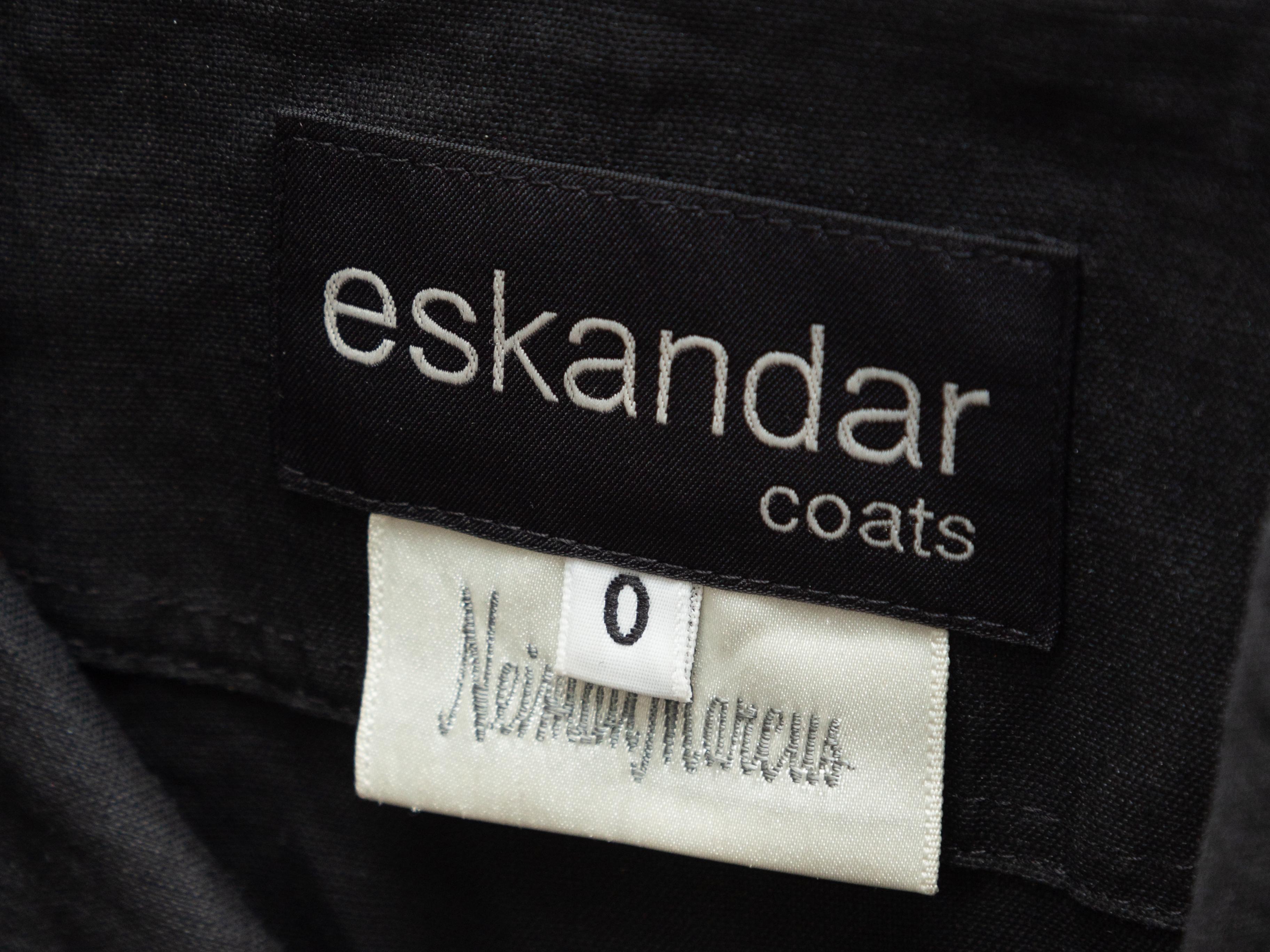 Women's Eskandar Black Lightweight Linen-Blend Coat