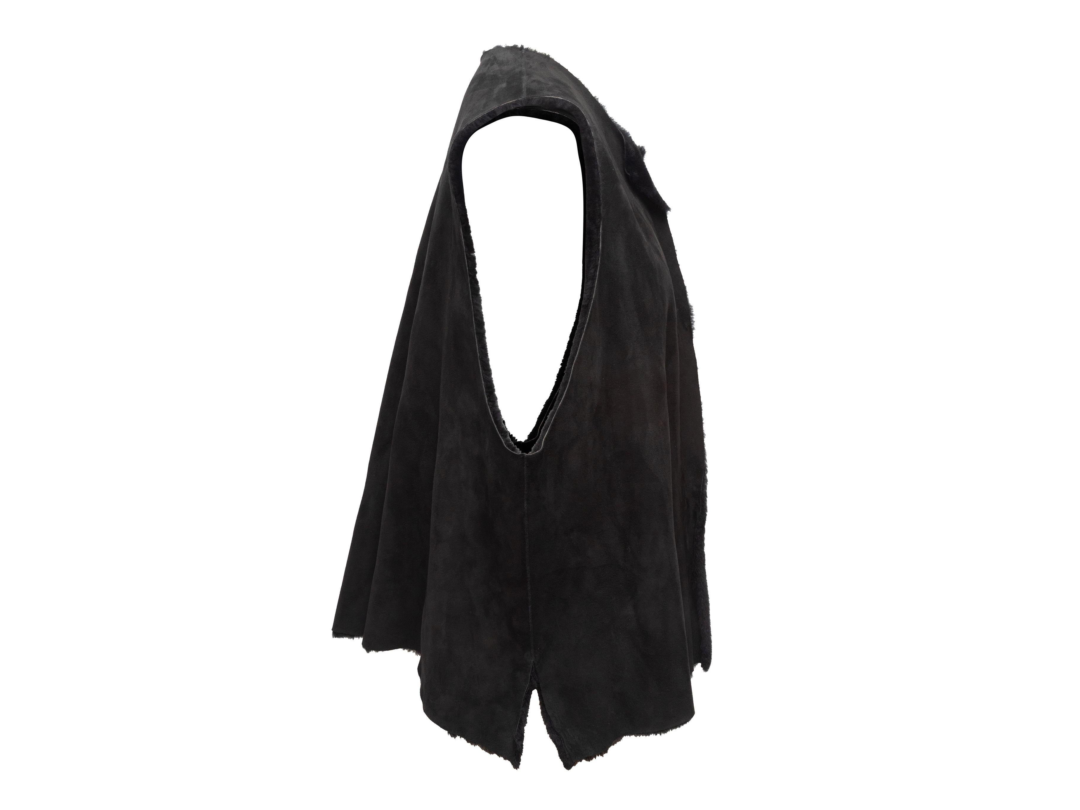 Eskandar Black Shearling Vest 1