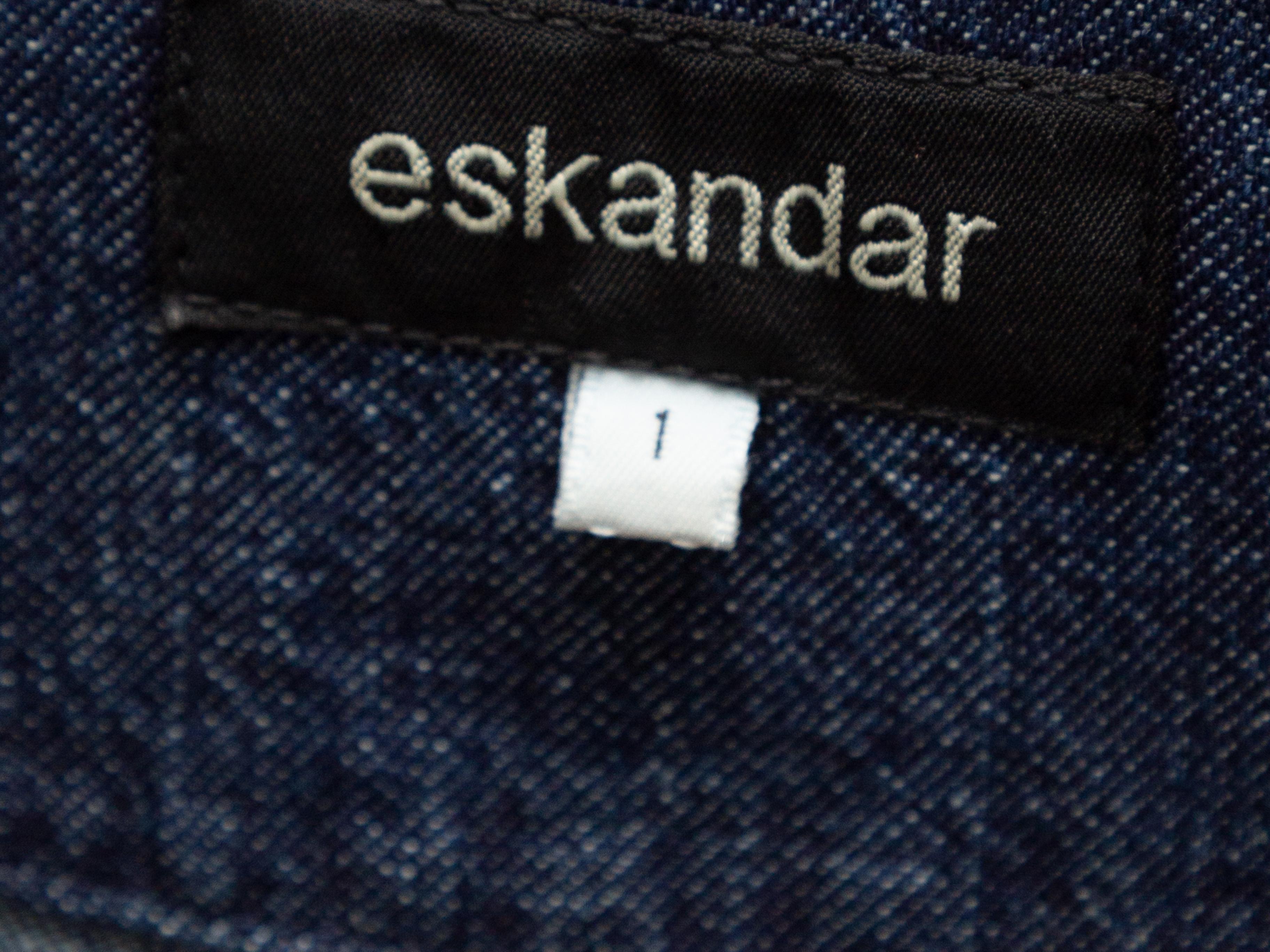 Black Eskandar Dark Blue Denim Chore Coat