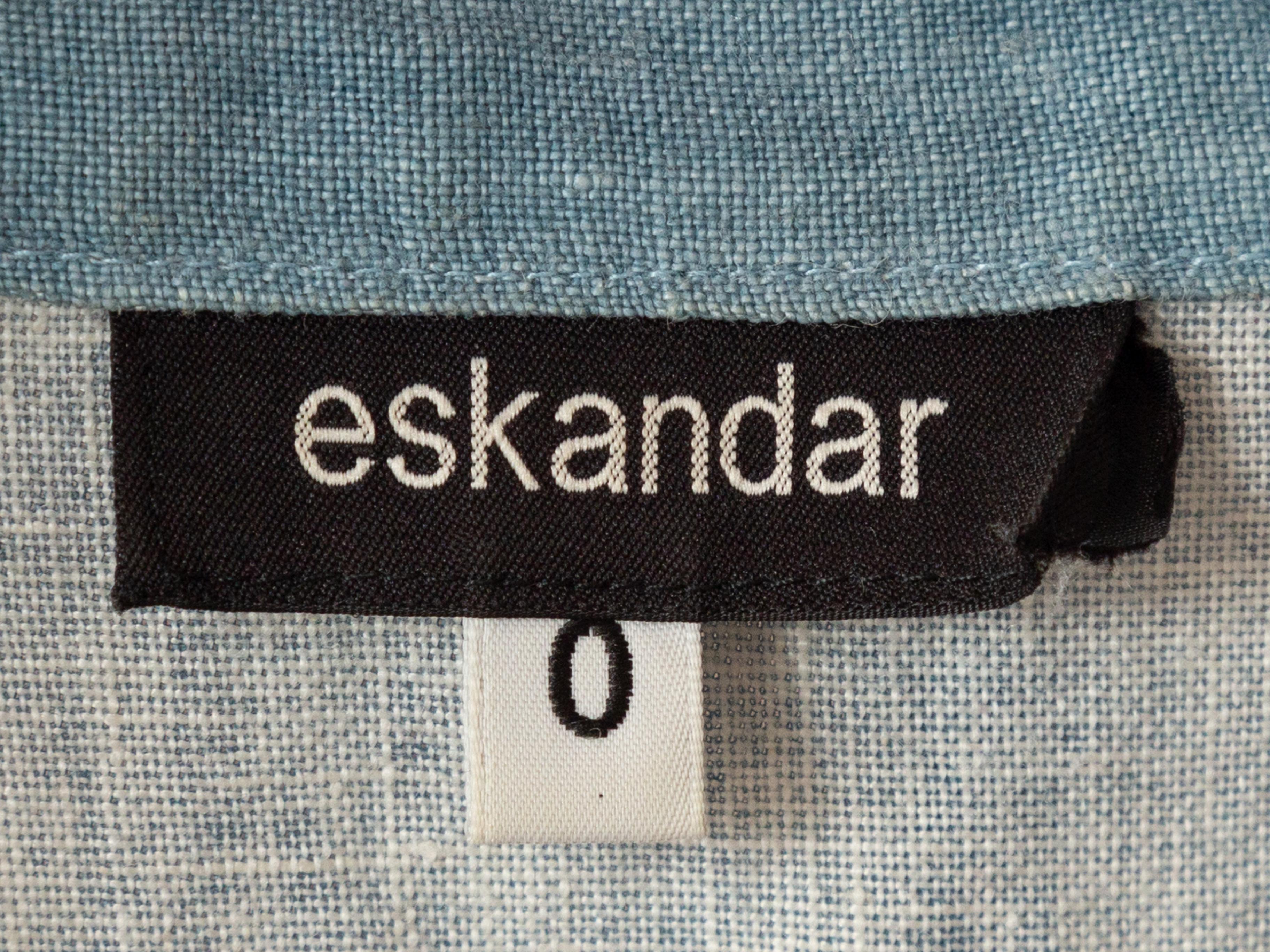 Gray Eskandar Light Blue Linen Longline Vest