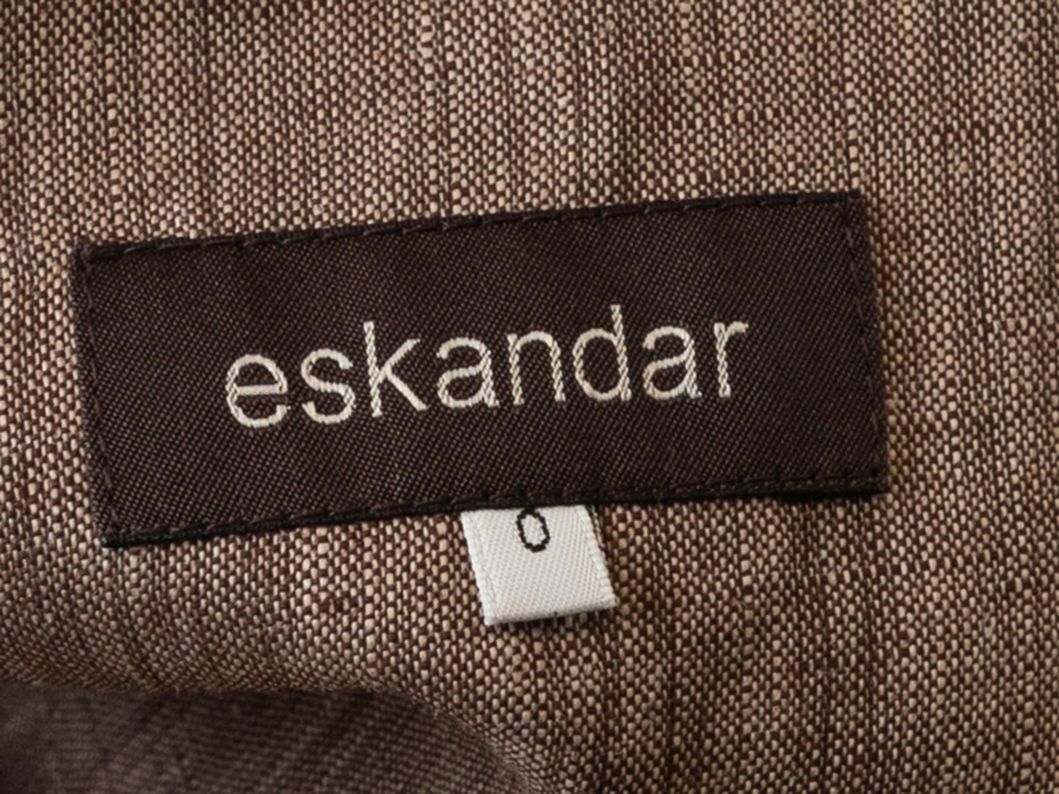 Eskandar Light Brown Linen Coat In Excellent Condition In New York, NY