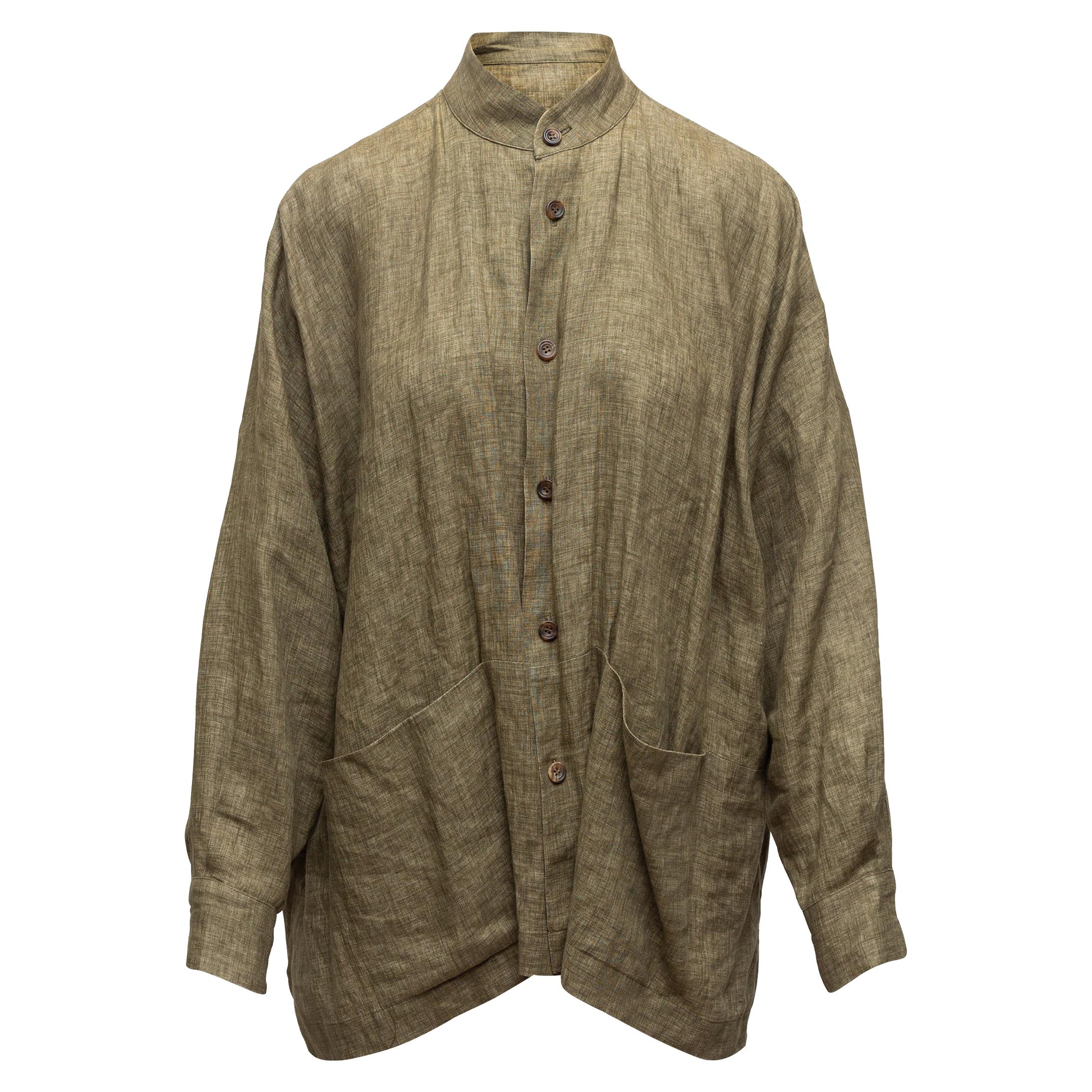 Eskandar Charcoal Linen Overcoat, One Size For Sale at 1stDibs ...