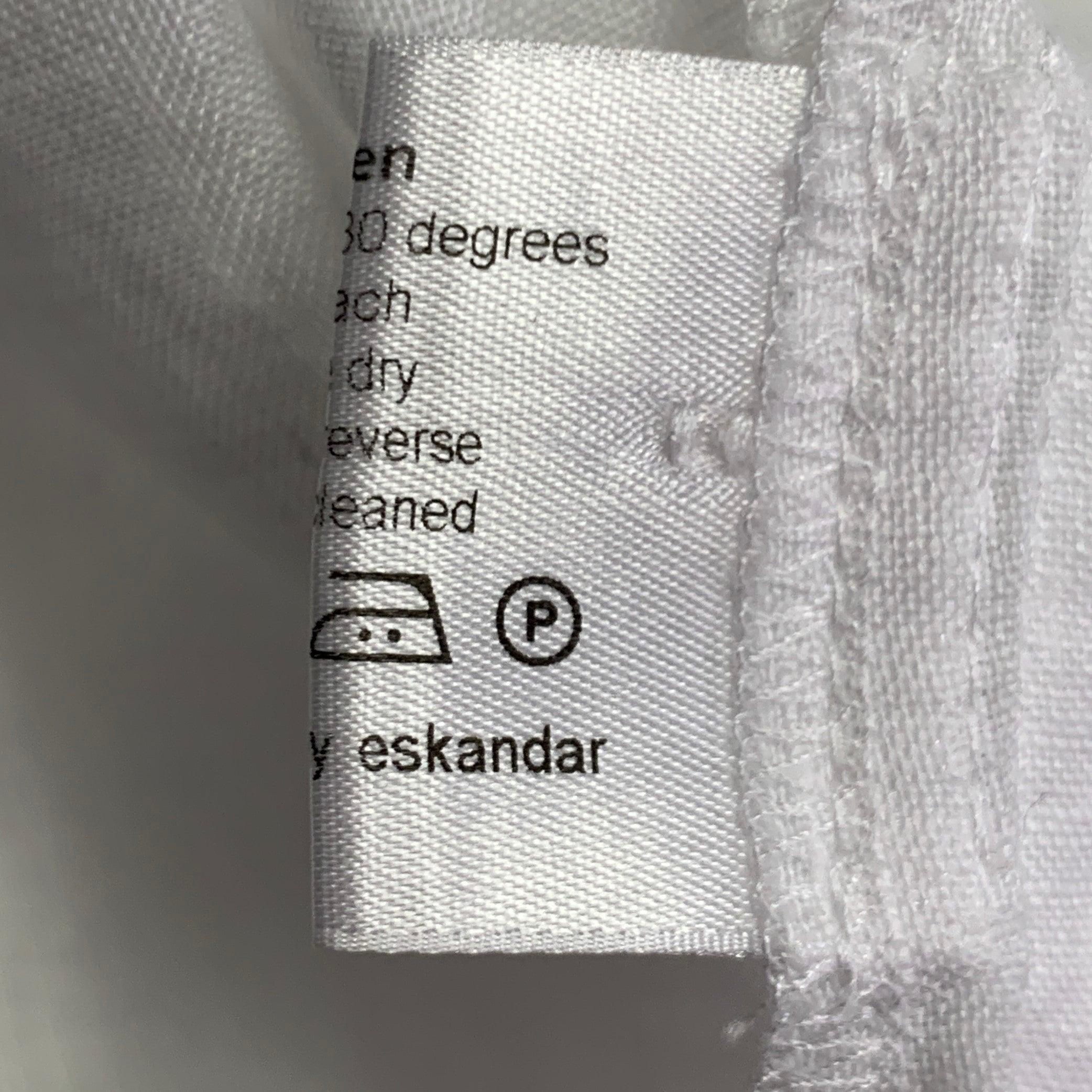 ESKANDAR Size L White Linen Oversized Button Up Shirt (Chemise à boutons surdimensionnée en lin blanc) en vente 2