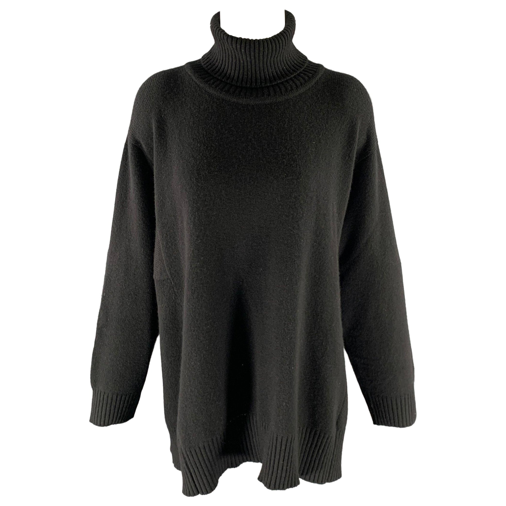 Pre-owned Eskandar Size M Black Cashmere Oversized Turtleneck Sweater