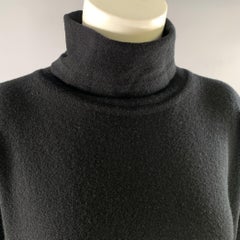 ESKANDAR Size M Black Cashmere Turtleneck Sweater