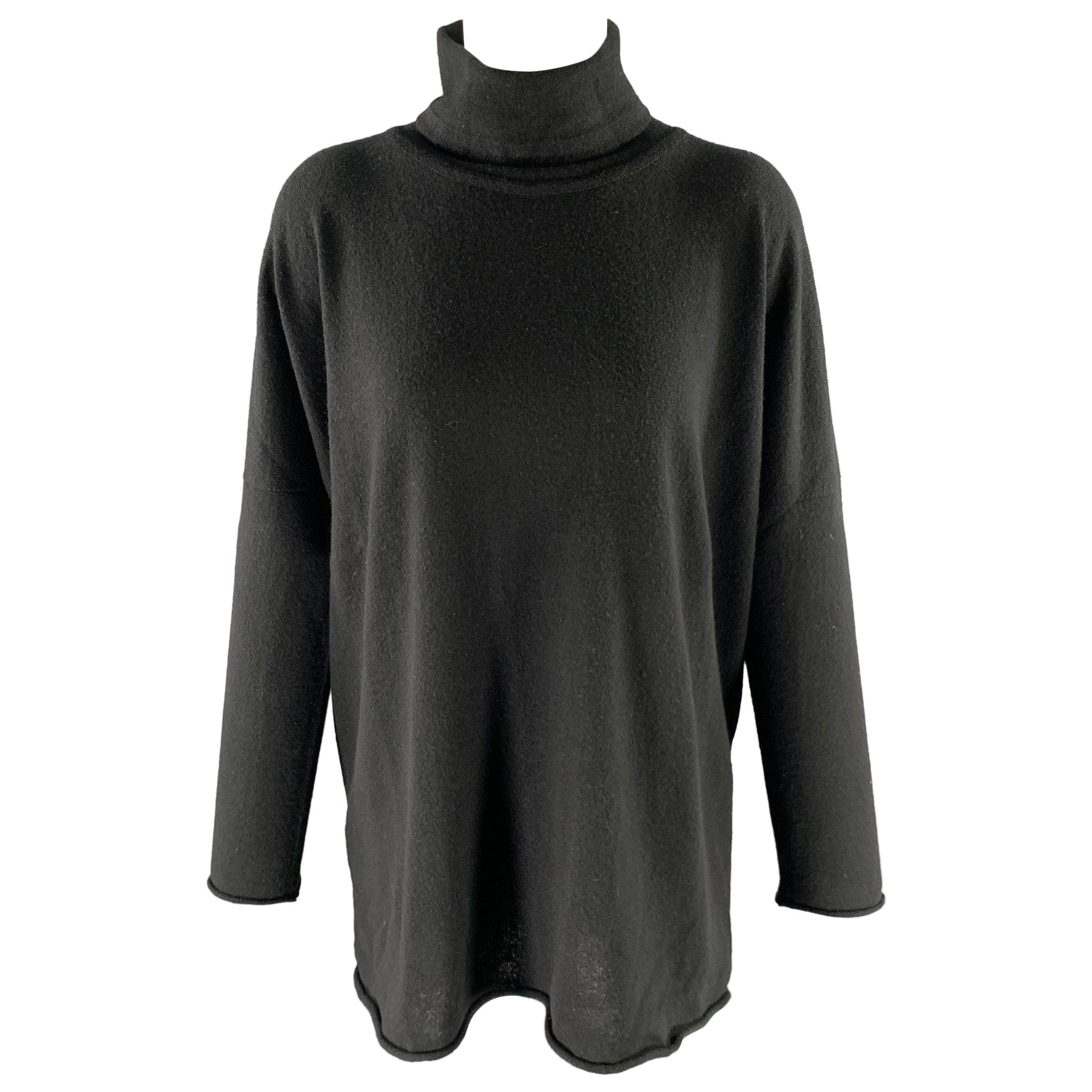 Pre-owned Eskandar Size M Black Cashmere Turtleneck Sweater