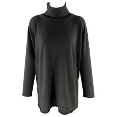 ESKANDAR Size M Black Cashmere Turtleneck Sweater