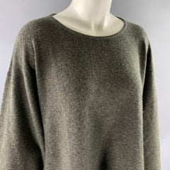 ESKANDAR Size M Grey Green Cashmere Sweater
