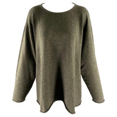 ESKANDAR Size M Grey Green Cashmere Sweater