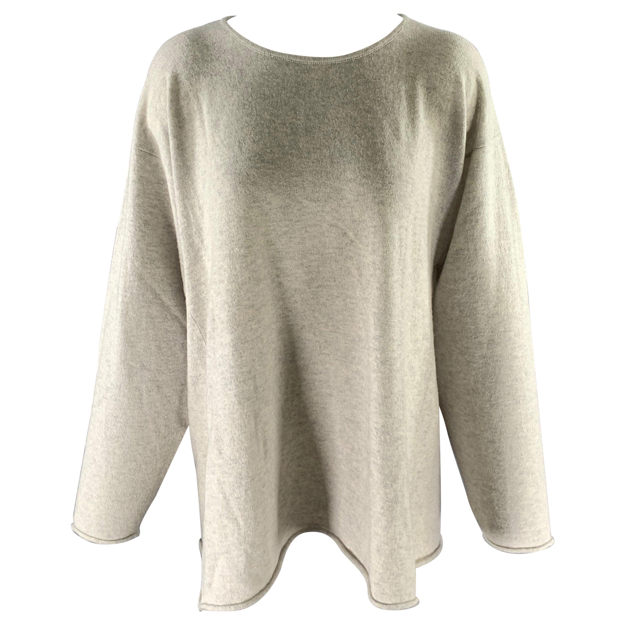 Eskandar Taille M Pull en cachemire gris clair en vente
