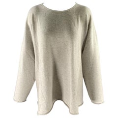 ESKANDAR Size M Light Grey Cashmere Sweater