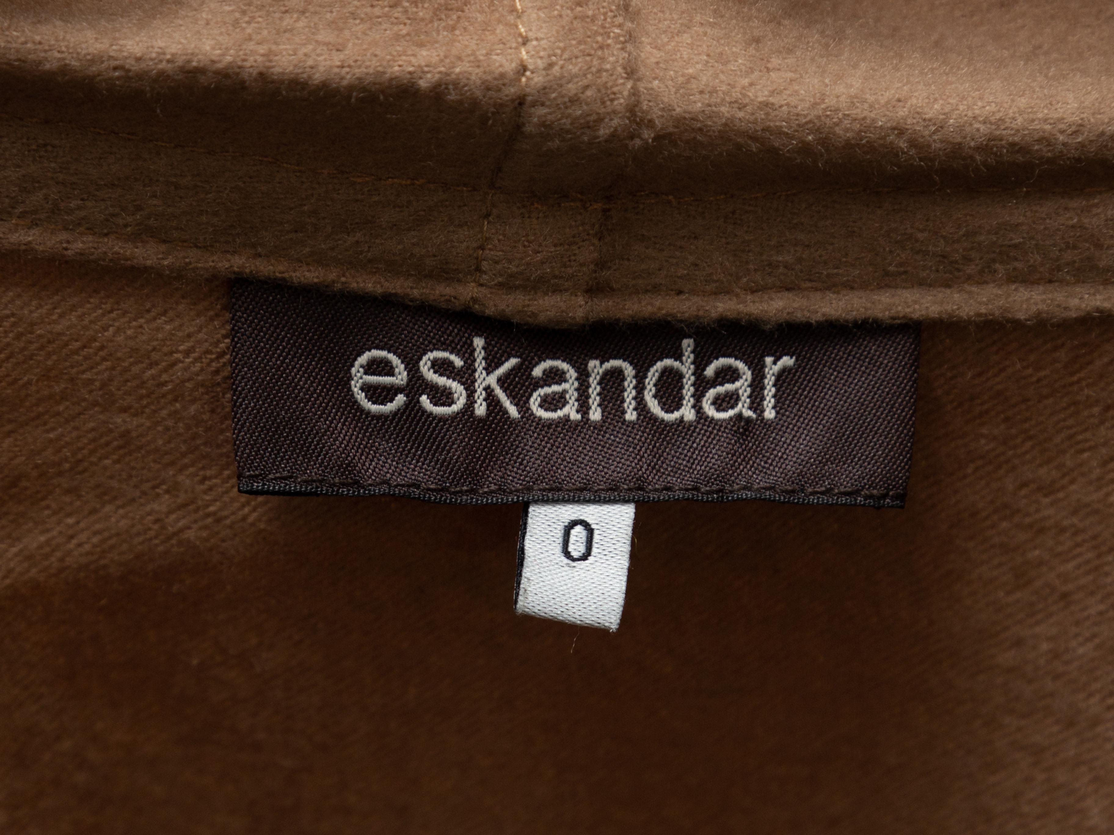 Eskandar Tan Cashmere Open Front Jacket In Good Condition In New York, NY
