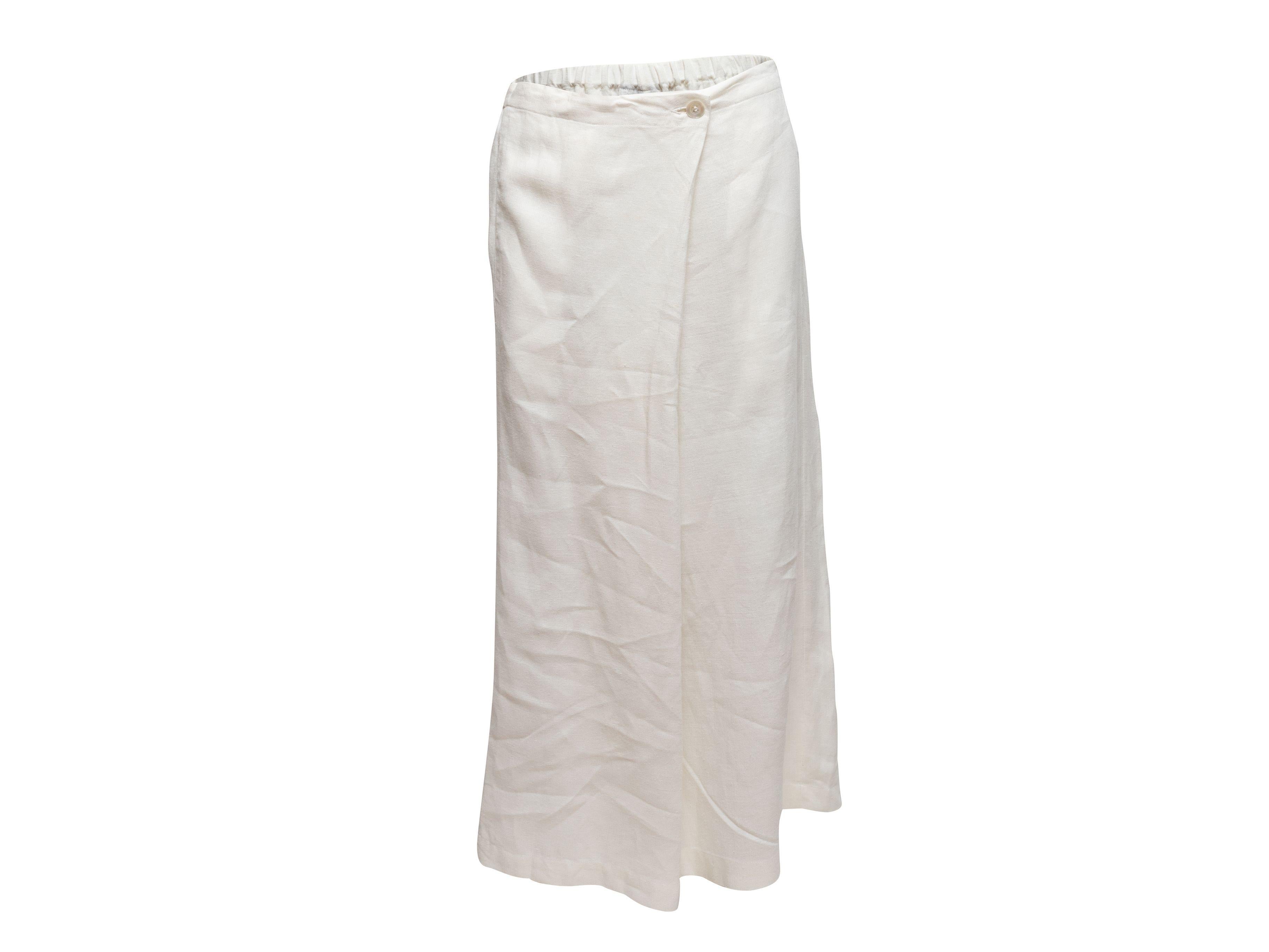 Eskandar White Wide-Leg Linen Pants 1