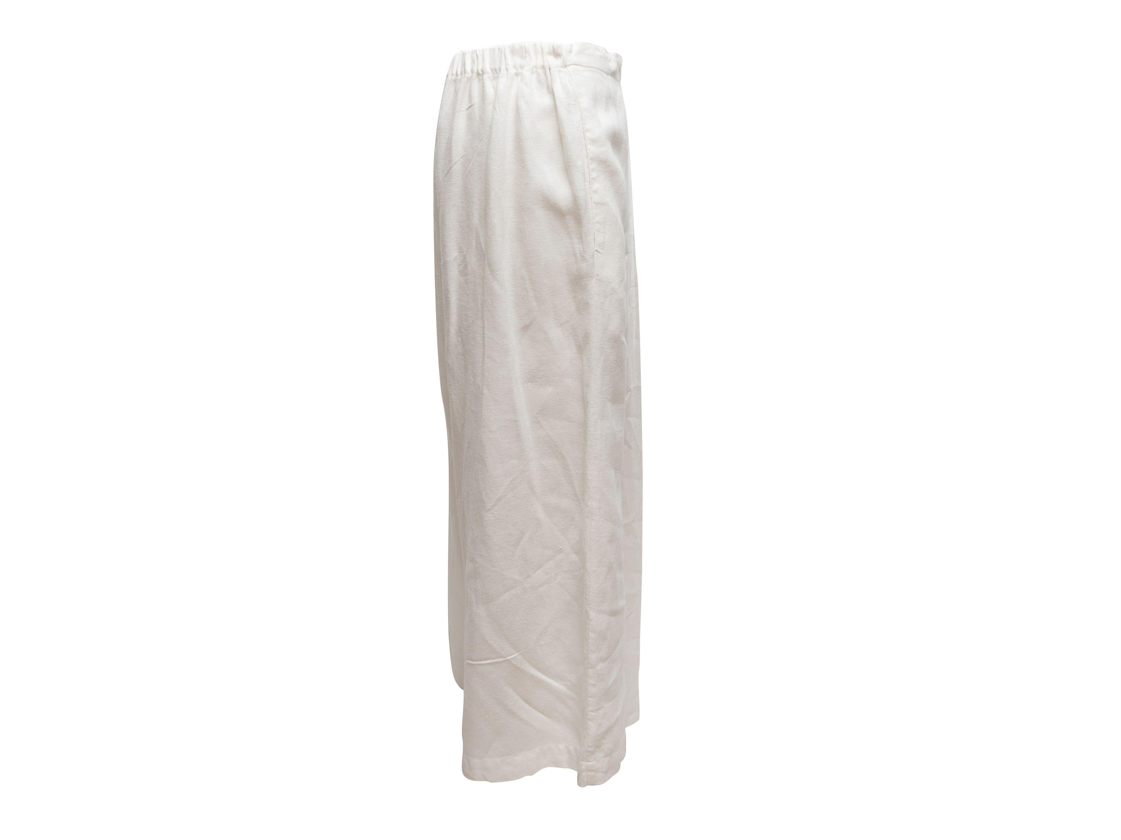Eskandar White Wide-Leg Linen Pants 2