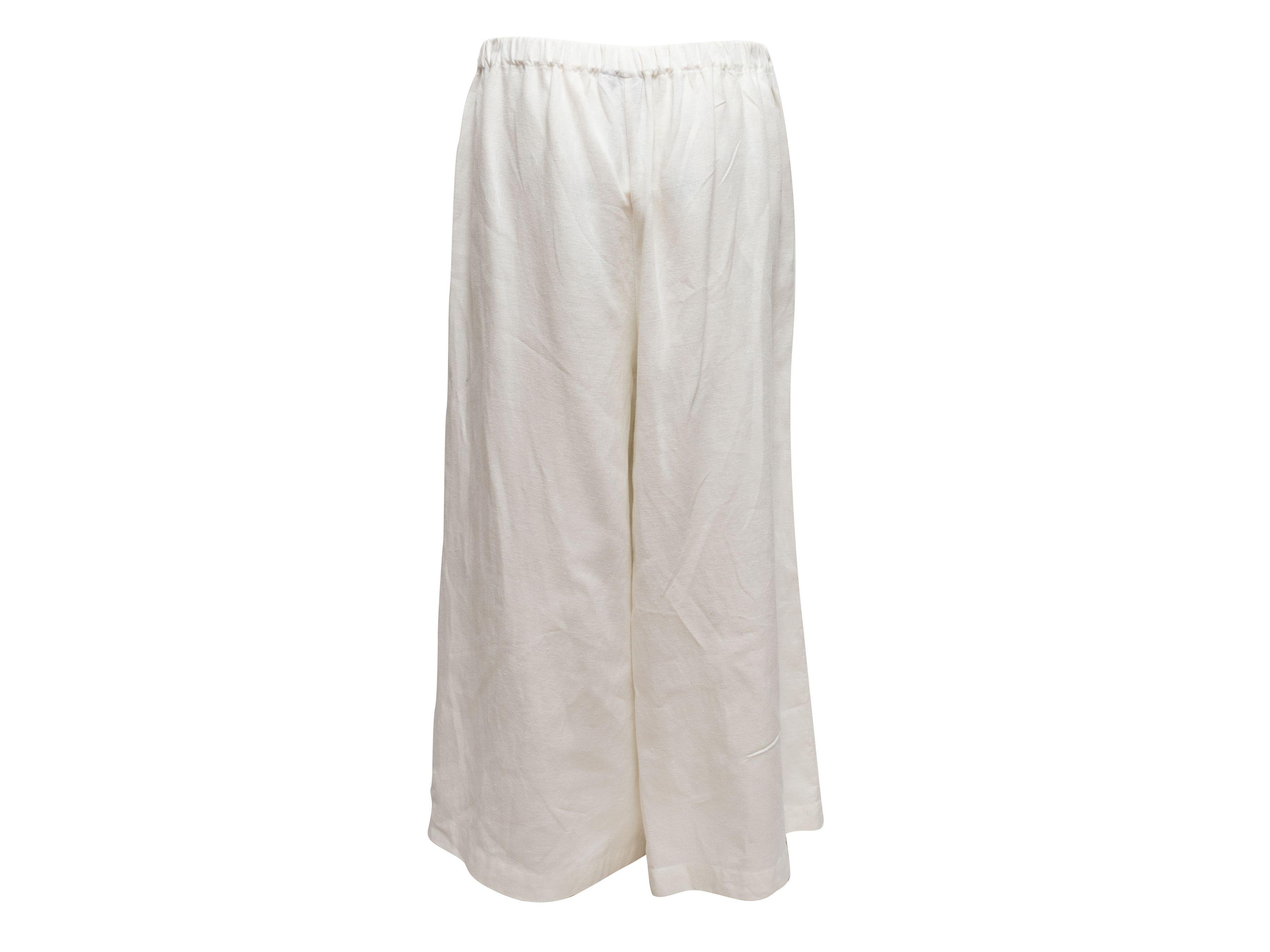 Eskandar White Wide-Leg Linen Pants 3
